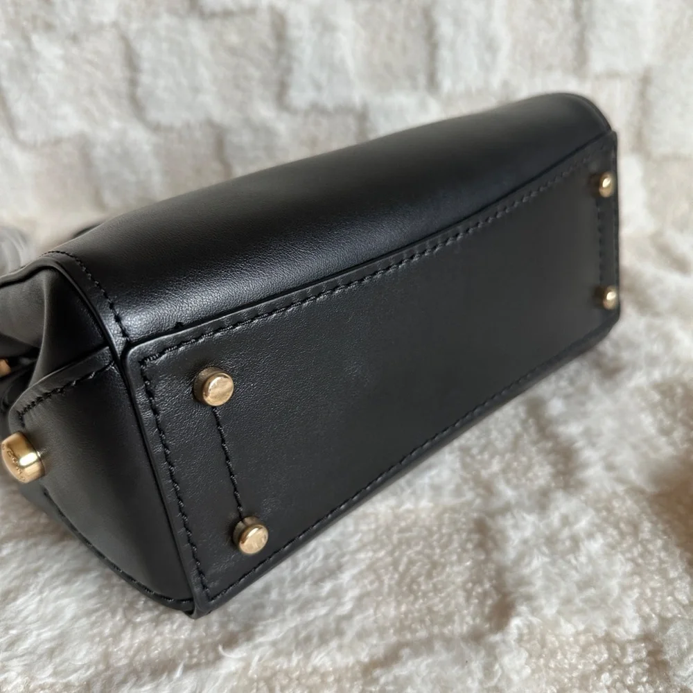 NWT! RARE! 31918 Coach x Selena Gomez Women's Bag Black Leather Grace 20 Satchel - Picture 9 of 11